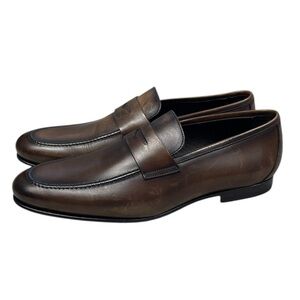 To Boot New York Aldrin Penny Loafer Brown Burnished Sz 9